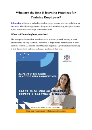 What are the Best E-learning Practices for Training Employees