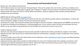 Cosmeceutical and Paramedical Facials