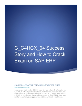 C_C4HCX_04 Success Story and How to Crack Exam on SAP ERP