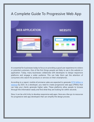 A Complete Guide To Progressive Web App