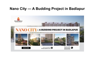 Nano City — A Budding Project in Badlapur