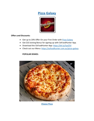 Up to 20% offer order now - Pizza Galaxy Menu