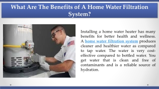 What Are The Benefits of A Home Water Filtration System