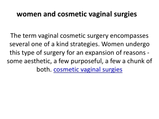 women and cosmetic vaginal surgies