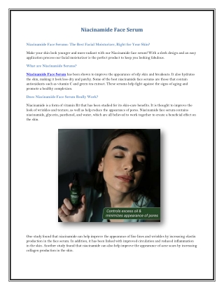 Niacinamide Face Serum Right for your skin