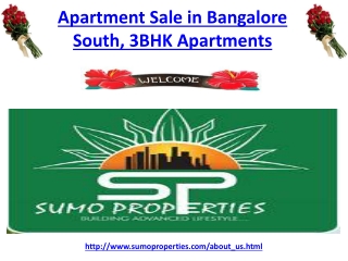Apartment Sale in Bangalore South, 3 BHK Apartments