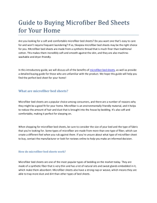 Guide to Buying Microfiber Bed Sheets for Your Home