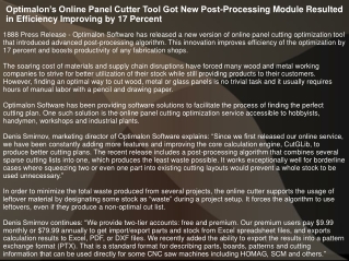 Optimalon’s Online Panel Cutter Tool Got New Post-Processing Module Resulted in