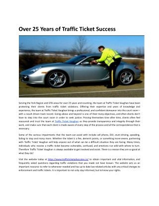 Over 25 Years of Traffic Ticket Success