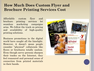 How Much Does Custom Flyer and Brochure Printing Services Cost