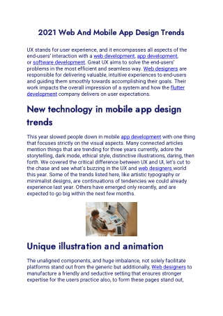 2021 Web And Mobile App Design Trends