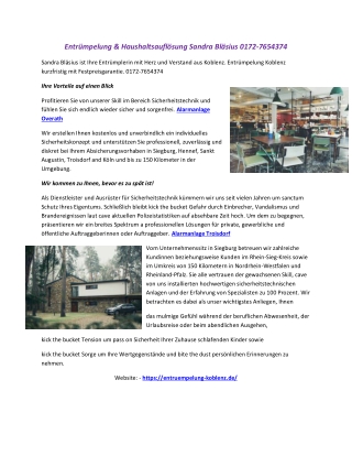 Entrümpelung & Haushaltsauflösung Sandra Bläsius 0172-7654374