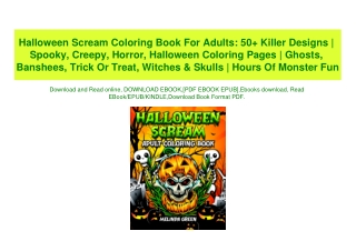 (READ)^ Halloween Scream Coloring Book For Adults 50  Killer Designs  Spooky  Creepy  Horror  Halloween Coloring Pages