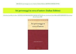 [READ] Sei personaggi in cerca d'autore (Italian Edition) [KINDLE EBOOK EPUB]
