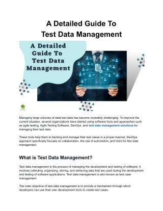 A Detailed Guide To Test Data Management