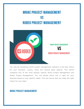 Wrike Project Management vs Rodeo Project Management 2022
