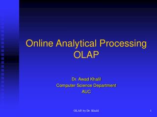 Online Analytical Processing OLAP