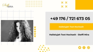 Hallelujah Text Hochzeit - Steffi Mira