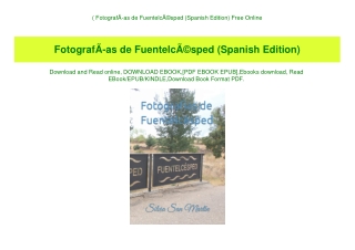 (B.O.O.K.$ FotografÃƒÂ­as de FuentelcÃƒÂ©sped (Spanish Edition) Free Online