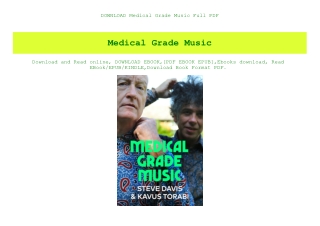DOWNLOAD Medical Grade Music Full PDF