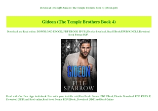 Download [ebook]$$ Gideon (The Temple Brothers Book 4) (Ebook pdf)
