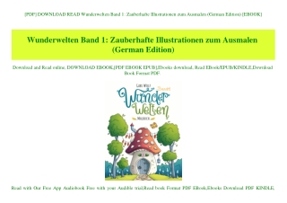 [PDF] DOWNLOAD READ Wunderwelten Band 1 Zauberhafte Illustrationen zum Ausmalen (German Edition) [EBOOK]