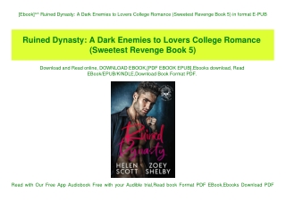 [Ebook]^^ Ruined Dynasty A Dark Enemies to Lovers College Romance (Sweetest Revenge Book 5) in format E-PUB