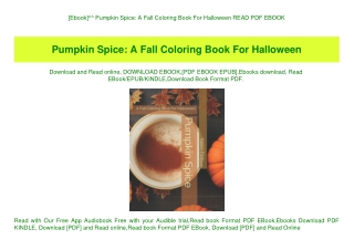 [Ebook]^^ Pumpkin Spice A Fall Coloring Book For Halloween READ PDF EBOOK