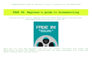 ^#DOWNLOAD@PDF^# FADE IN Beginner's guide to Screenwriting [PDF EBOOK EPUB]