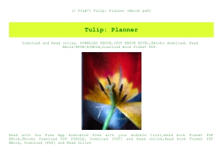 (P.D.F. FILE) Tulip Planner (Ebook pdf)