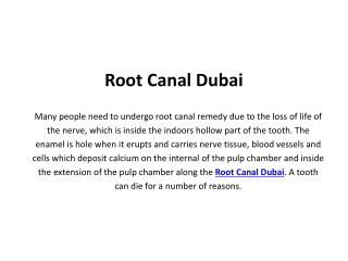 Root Canal Dubai