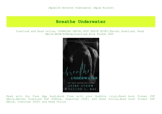 [Epub]$$ Breathe Underwater (Epub Kindle)