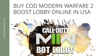 Buy COD Modern Warfare 2 Boost Lobby Online In USA