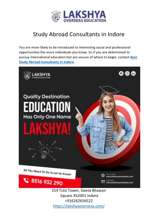 Study Abroad Consultants in Indore