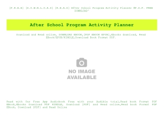 [F.R.E.E] [D.O.W.N.L.O.A.D] [R.E.A.D] After School Program Activity Planner #P.D.F. FREE DOWNLOAD^
