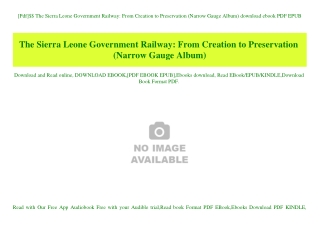 [Pdf]$$ The Sierra Leone Government Railway From Creation to Preservation (Narrow Gauge Album) download ebook PDF EPUB