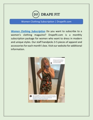 Women Clothing Subscription | Drapefit.com