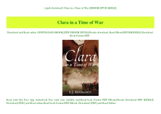 {epub download} Clara in a Time of War [EBOOK EPUB KIDLE]