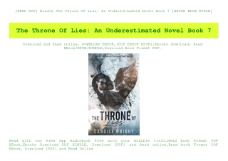 [READ PDF] Kindle The Throne Of Lies An Underestimated Novel Book 7 [EBOOK EPUB KIDLE]