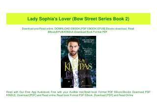 PDF) Lady Sophia's Lover (Bow Street Series Book 2) [[FREE] [READ] [DOWNLOAD]]