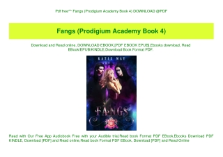 Pdf free^^ Fangs (Prodigium Academy Book 4) DOWNLOAD @PDF