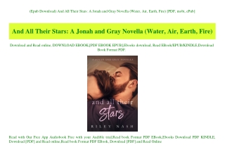 (Epub Download) And All Their Stars A Jonah and Gray Novella (Water  Air  Earth  Fire) [PDF  mobi  ePub]