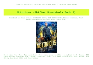 [Epub]$$ Notorious (Shifter Scoundrels Book 1) [KINDLE EBOOK EPUB]