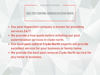 Pest Control Clyde North | True Pest Control