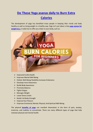 Do These Yoga asanas daily to Burn Extra Calories