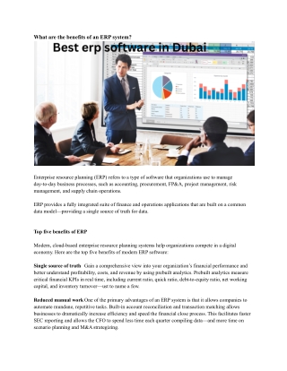 Best erp software in Dubai