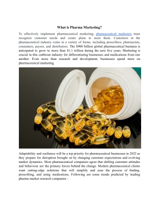 What is Pharma Marketing.