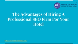 The Advantages of Hiring A Professional SEO Firm For Your Hotel