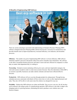 Best erp software in UAE