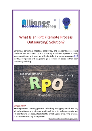 What Is an RPO (Remote Process Outsourcing) Solution